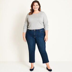 Talbots Womens Simply Flattering Jegging Crop Jeans Dark Wash Stretch Size 20W